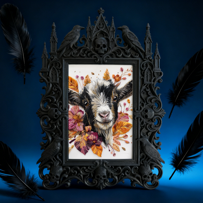 Sleek Gothic Dark-style Photo Frame | Dark Academia Art Print Shop Decor, Photo Ornament, Wall-mountable & Tabletop, Artistic Waterproof Fra
