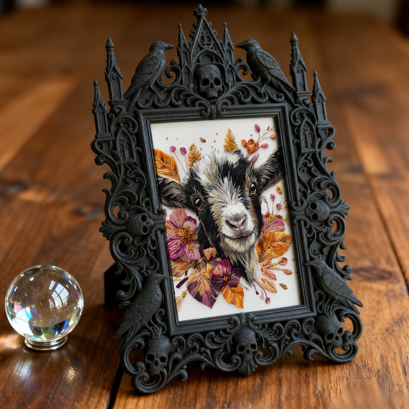 Sleek Gothic Dark-style Photo Frame | Dark Academia Art Print Shop Decor, Photo Ornament, Wall-mountable & Tabletop, Artistic Waterproof Fra