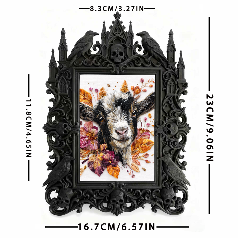 Sleek Gothic Dark-style Photo Frame | Dark Academia Art Print Shop Decor, Photo Ornament, Wall-mountable & Tabletop, Artistic Waterproof Fra