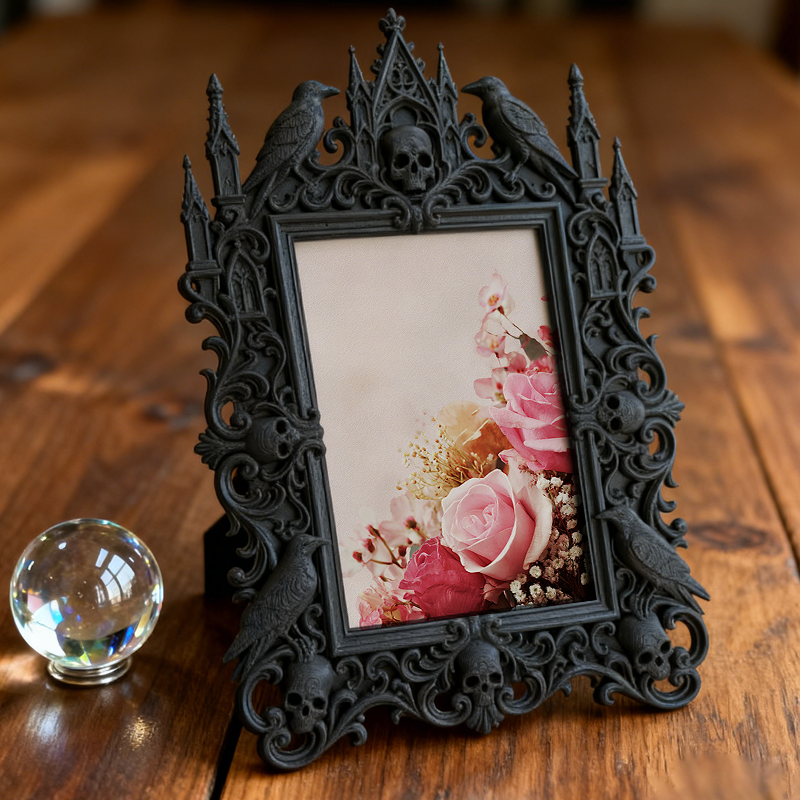 Exclusive Gothic Dark-style Photo Frame | Witchy Tarot Reading Party Decor, Photo Ornament, Dual-use Display, Mystic Waterproof Frame