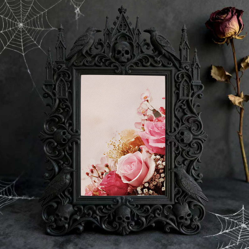 Exclusive Gothic Dark-style Photo Frame | Witchy Tarot Reading Party Decor, Photo Ornament, Dual-use Display, Mystic Waterproof Frame