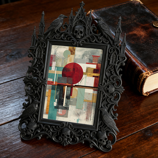 Chic Gothic Dark-style Photo Frame | Gothic Vintage Jewelry Repair Shop Decor, Photo Ornament, Wall-mountable & Tabletop, Luxe Waterproof Fr