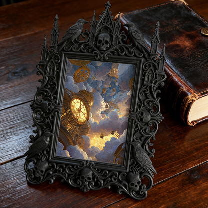 Must-have Gothic Dark-style Photo Frame | Ghost Tour Guide Office Decor, Photo Ornament, Wall/Table Dual-use, Professional Waterproof Frame