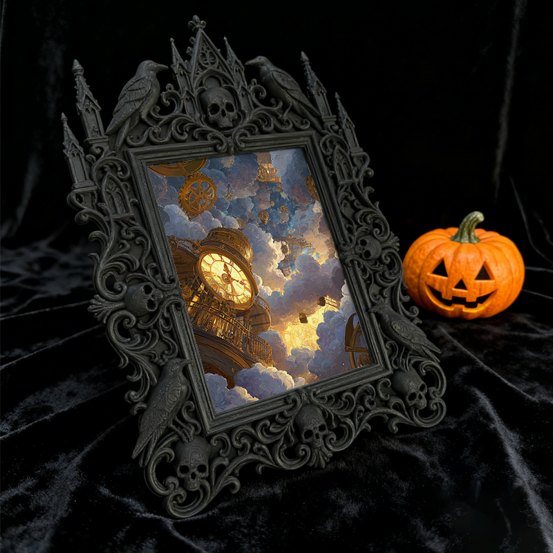 Must-have Gothic Dark-style Photo Frame | Ghost Tour Guide Office Decor, Photo Ornament, Wall/Table Dual-use, Professional Waterproof Frame