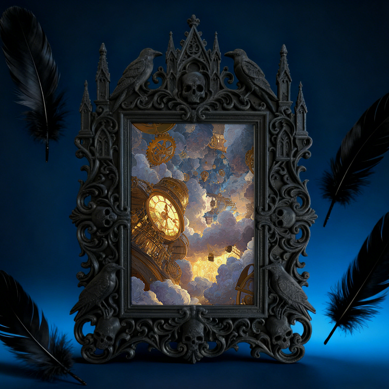 Must-have Gothic Dark-style Photo Frame | Ghost Tour Guide Office Decor, Photo Ornament, Wall/Table Dual-use, Professional Waterproof Frame