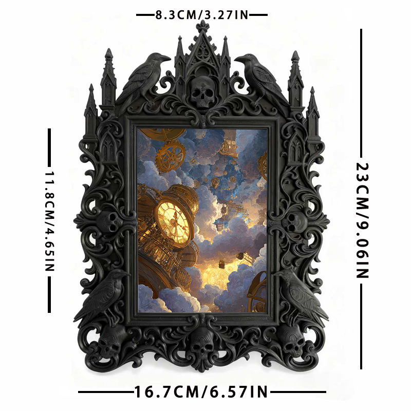 Must-have Gothic Dark-style Photo Frame | Ghost Tour Guide Office Decor, Photo Ornament, Wall/Table Dual-use, Professional Waterproof Frame