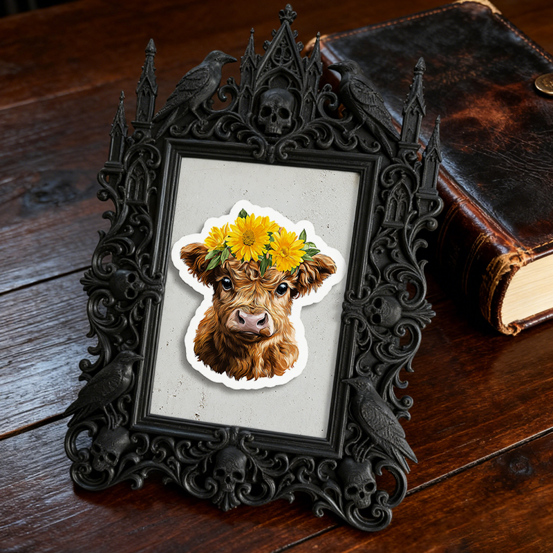 Sleek Gothic Dark-style Photo Frame | Gothic Themed Patio Decor, Photo Ornament, Dual-use Display, Outdoor Waterproof Frame