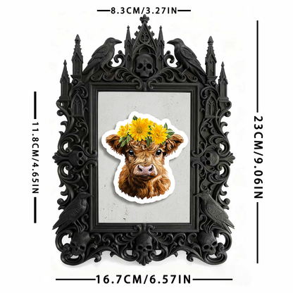 Sleek Gothic Dark-style Photo Frame | Gothic Themed Patio Decor, Photo Ornament, Dual-use Display, Outdoor Waterproof Frame