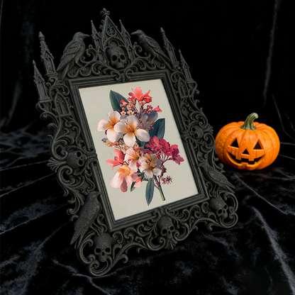Unique Gothic Dark-style Photo Frame | Witchy Embroidery Studio Wall Decor, Photo Ornament, Wall-mountable & Tabletop, Plastic Frame