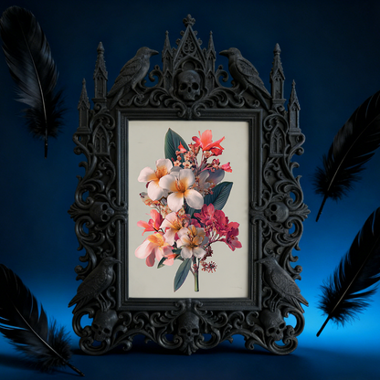 Unique Gothic Dark-style Photo Frame | Witchy Embroidery Studio Wall Decor, Photo Ornament, Wall-mountable & Tabletop, Plastic Frame