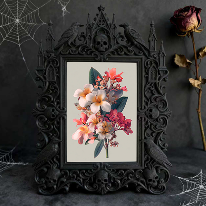 Unique Gothic Dark-style Photo Frame | Witchy Embroidery Studio Wall Decor, Photo Ornament, Wall-mountable & Tabletop, Plastic Frame
