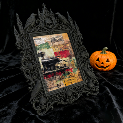 Edgy Gothic Dark-style Photo Frame | Dark Taxidermy Art Studio Display, Photo Ornament, Wall/Table Dual-use, Dustproof Frame
