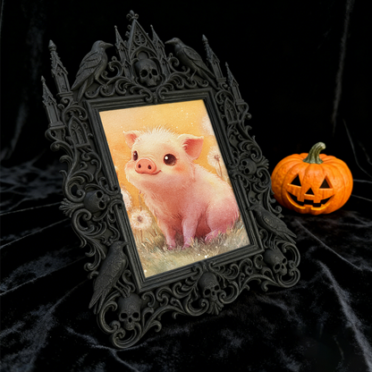 Stylish Gothic Dark-style Photo Frame | Gothic Tattoo Supply Shop Shelf Decor, Photo Ornament, Wall-mountable & Tabletop, Portable Frame