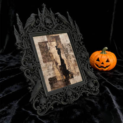 Rare Gothic Dark-style Photo Frame | Horror-themed Board Game Caf茅 Table Decor, Photo Ornament, Dual-use Display, Durable Plastic Frame