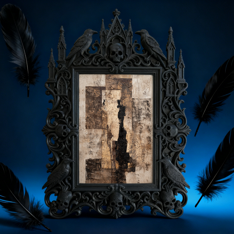 Rare Gothic Dark-style Photo Frame | Horror-themed Board Game Caf茅 Table Decor, Photo Ornament, Dual-use Display, Durable Plastic Frame