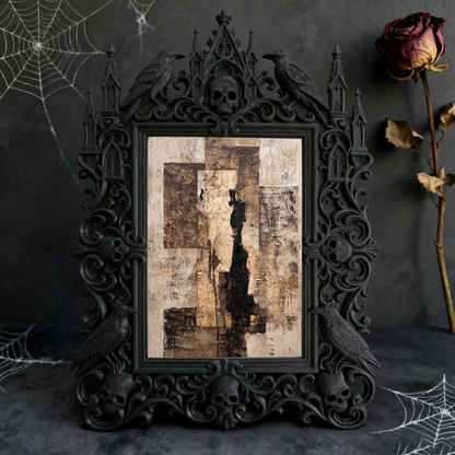 Rare Gothic Dark-style Photo Frame | Horror-themed Board Game Caf茅 Table Decor, Photo Ornament, Dual-use Display, Durable Plastic Frame