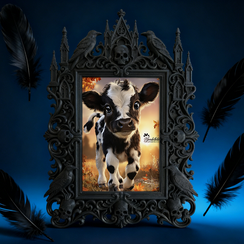 Bold Gothic Dark-style Photo Frame | Occult Rune Carving Studio Decor, Photo Ornament, Wall-mountable & Tabletop, Scratch-proof Frame