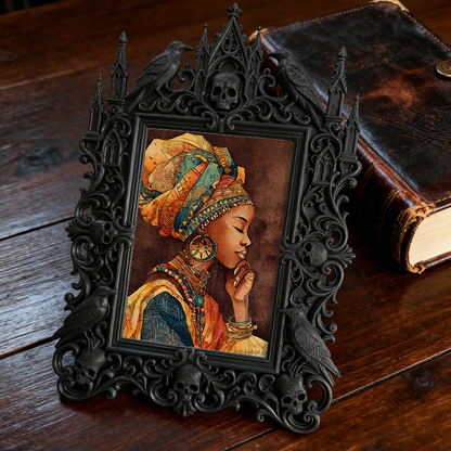 Unique Gothic Dark-style Photo Frame | Dark Floral Preservation Shop Window Decor, Photo Ornament, Wall/Table Dual-use, Eco-friendly Frame