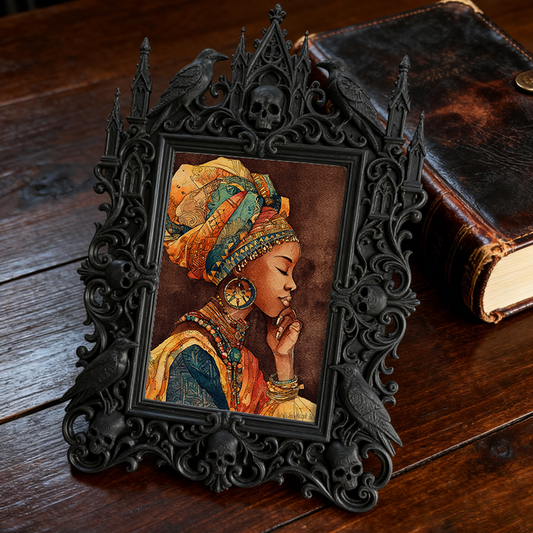 Unique Gothic Dark-style Photo Frame | Dark Floral Preservation Shop Window Decor, Photo Ornament, Wall/Table Dual-use, Eco-friendly Frame