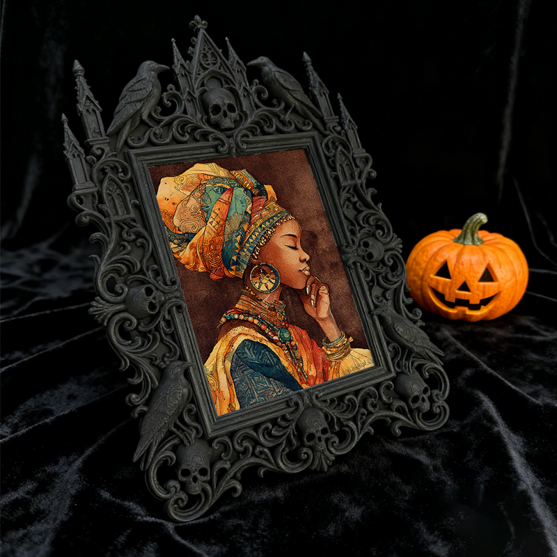 Unique Gothic Dark-style Photo Frame | Dark Floral Preservation Shop Window Decor, Photo Ornament, Wall/Table Dual-use, Eco-friendly Frame