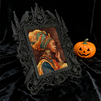 Unique Gothic Dark-style Photo Frame | Dark Floral Preservation Shop Window Decor, Photo Ornament, Wall/Table Dual-use, Eco-friendly Frame