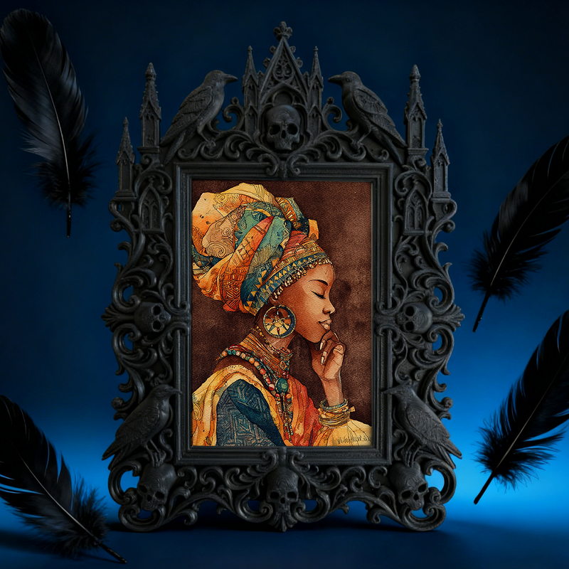 Unique Gothic Dark-style Photo Frame | Dark Floral Preservation Shop Window Decor, Photo Ornament, Wall/Table Dual-use, Eco-friendly Frame