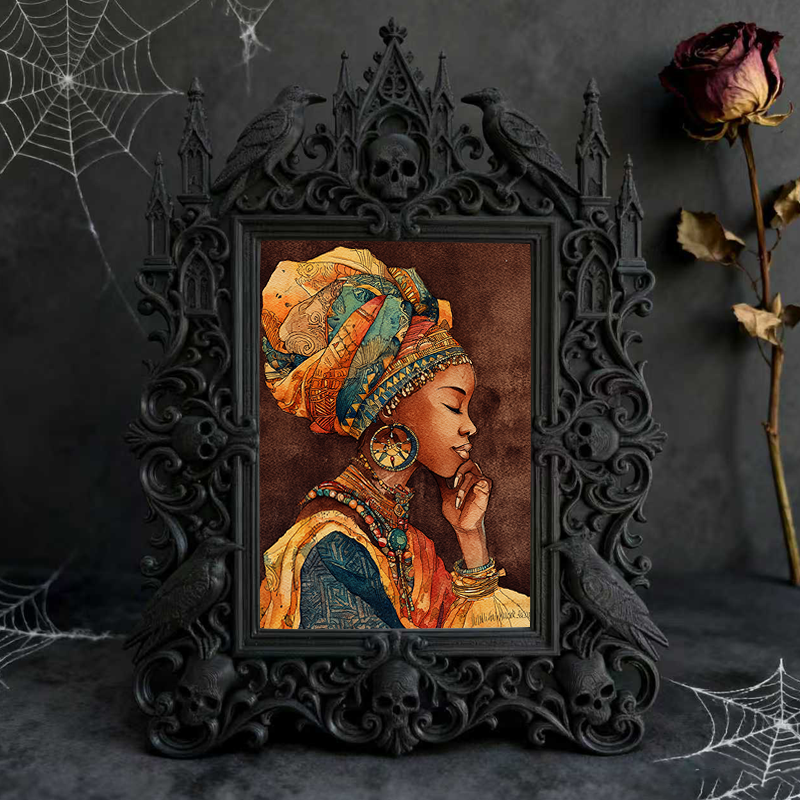 Unique Gothic Dark-style Photo Frame | Dark Floral Preservation Shop Window Decor, Photo Ornament, Wall/Table Dual-use, Eco-friendly Frame