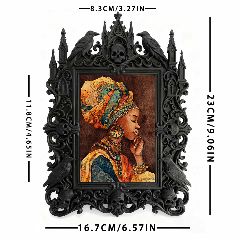 Unique Gothic Dark-style Photo Frame | Dark Floral Preservation Shop Window Decor, Photo Ornament, Wall/Table Dual-use, Eco-friendly Frame