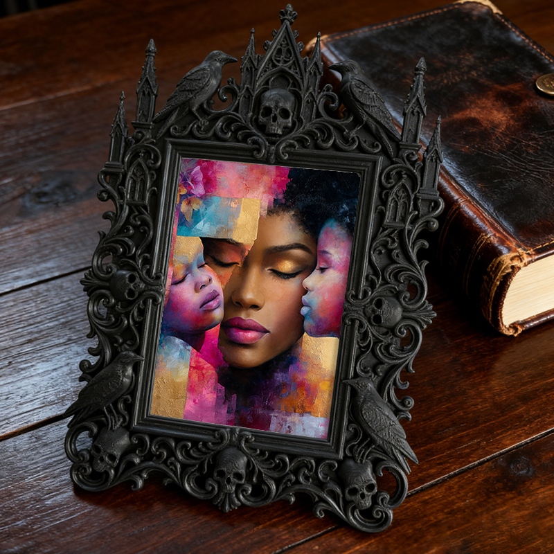 Edgy Gothic Dark-style Photo Frame | Gothic Burlesque Dance Studio Waiting Area Decor, Photo Ornament, Wall-mountable & Tabletop, Slim Frame