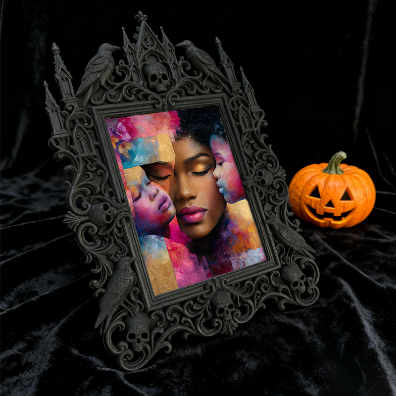 Edgy Gothic Dark-style Photo Frame | Gothic Burlesque Dance Studio Waiting Area Decor, Photo Ornament, Wall-mountable & Tabletop, Slim Frame