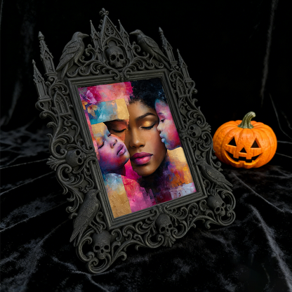 Edgy Gothic Dark-style Photo Frame | Gothic Burlesque Dance Studio Waiting Area Decor, Photo Ornament, Wall-mountable & Tabletop, Slim Frame