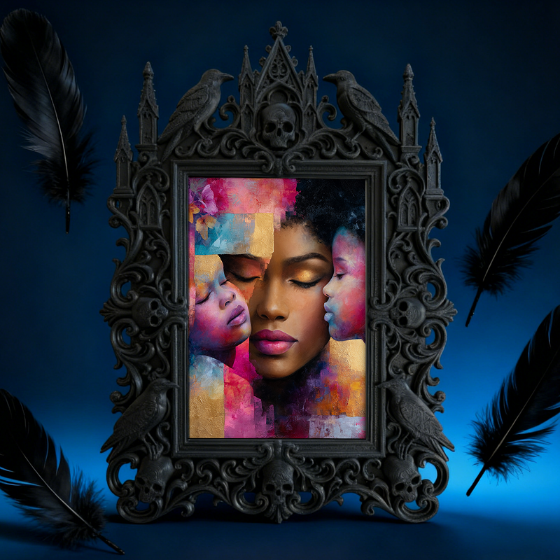 Edgy Gothic Dark-style Photo Frame | Gothic Burlesque Dance Studio Waiting Area Decor, Photo Ornament, Wall-mountable & Tabletop, Slim Frame