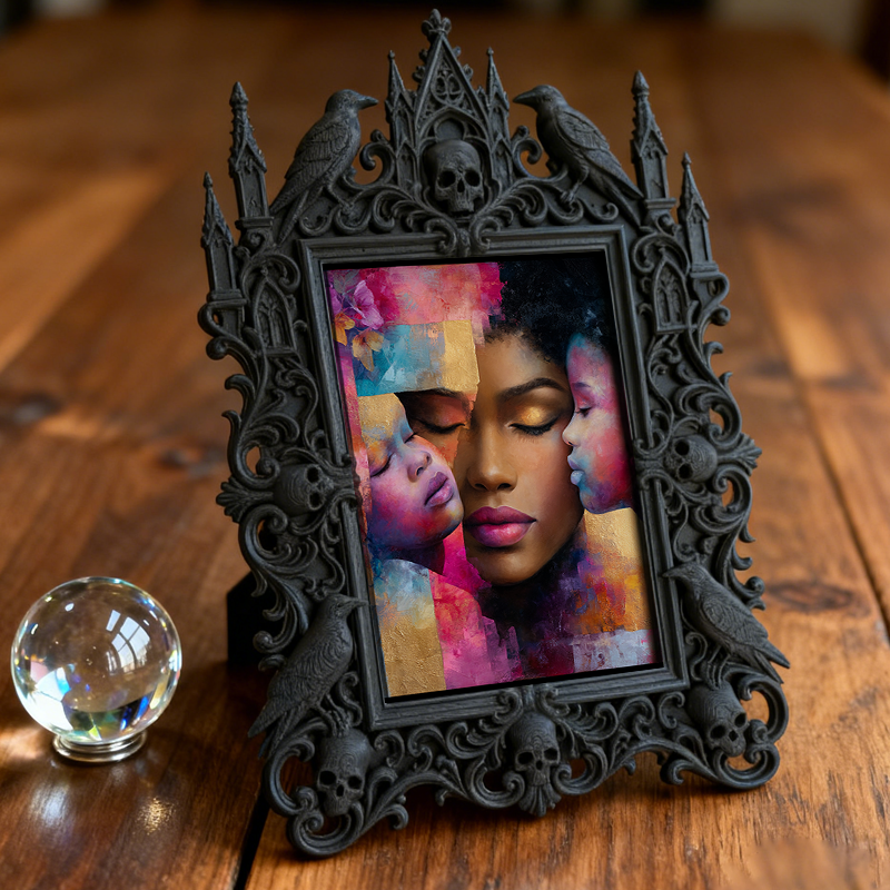 Edgy Gothic Dark-style Photo Frame | Gothic Burlesque Dance Studio Waiting Area Decor, Photo Ornament, Wall-mountable & Tabletop, Slim Frame