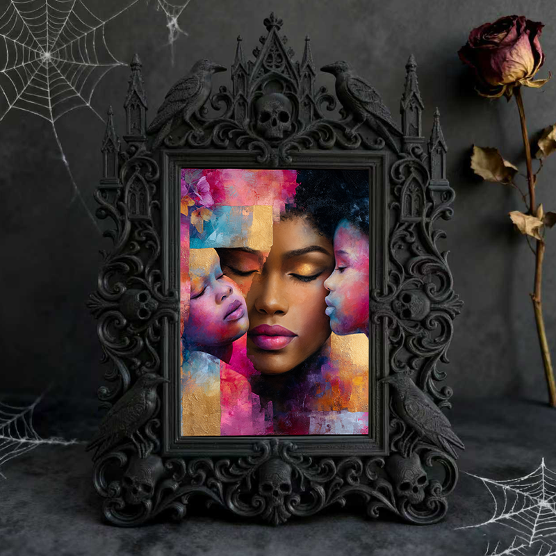 Edgy Gothic Dark-style Photo Frame | Gothic Burlesque Dance Studio Waiting Area Decor, Photo Ornament, Wall-mountable & Tabletop, Slim Frame