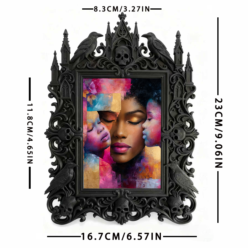 Edgy Gothic Dark-style Photo Frame | Gothic Burlesque Dance Studio Waiting Area Decor, Photo Ornament, Wall-mountable & Tabletop, Slim Frame