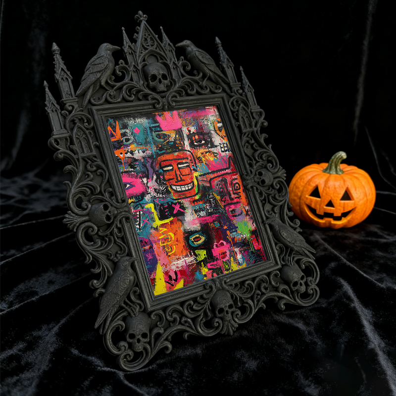 Stylish Gothic Dark-style Photo Frame | Paranormal Art Gallery Gift Shop Decor, Photo Ornament, Dual-use Display, Shockproof Frame