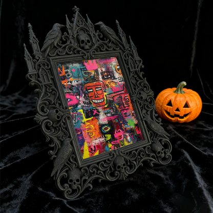 Stylish Gothic Dark-style Photo Frame | Paranormal Art Gallery Gift Shop Decor, Photo Ornament, Dual-use Display, Shockproof Frame