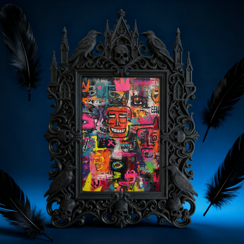 Stylish Gothic Dark-style Photo Frame | Paranormal Art Gallery Gift Shop Decor, Photo Ornament, Dual-use Display, Shockproof Frame