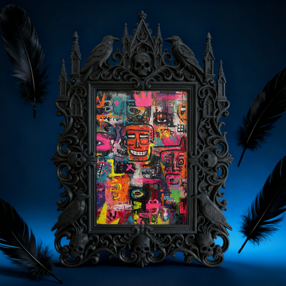 Stylish Gothic Dark-style Photo Frame | Paranormal Art Gallery Gift Shop Decor, Photo Ornament, Dual-use Display, Shockproof Frame
