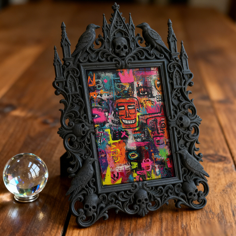 Stylish Gothic Dark-style Photo Frame | Paranormal Art Gallery Gift Shop Decor, Photo Ornament, Dual-use Display, Shockproof Frame