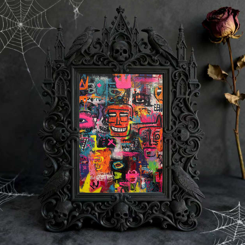 Stylish Gothic Dark-style Photo Frame | Paranormal Art Gallery Gift Shop Decor, Photo Ornament, Dual-use Display, Shockproof Frame