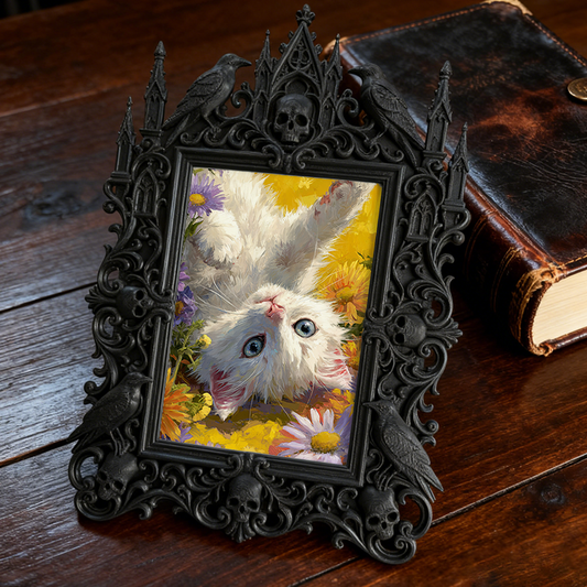 Rare Gothic Dark-style Photo Frame | Werewolf Themed Outdoor Camping Gear Shop Decor, Photo Ornament, Wall-mountable & Tabletop, Rustic Fram