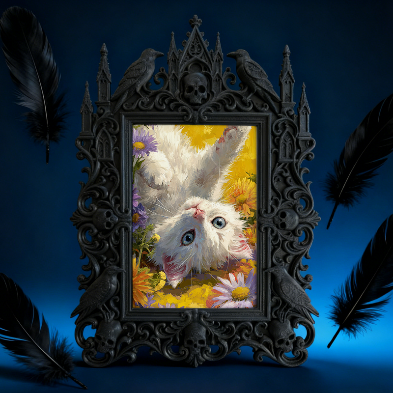 Rare Gothic Dark-style Photo Frame | Werewolf Themed Outdoor Camping Gear Shop Decor, Photo Ornament, Wall-mountable & Tabletop, Rustic Fram