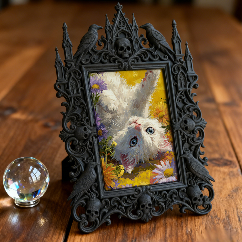 Rare Gothic Dark-style Photo Frame | Werewolf Themed Outdoor Camping Gear Shop Decor, Photo Ornament, Wall-mountable & Tabletop, Rustic Fram