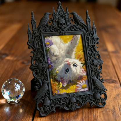 Rare Gothic Dark-style Photo Frame | Werewolf Themed Outdoor Camping Gear Shop Decor, Photo Ornament, Wall-mountable & Tabletop, Rustic Fram