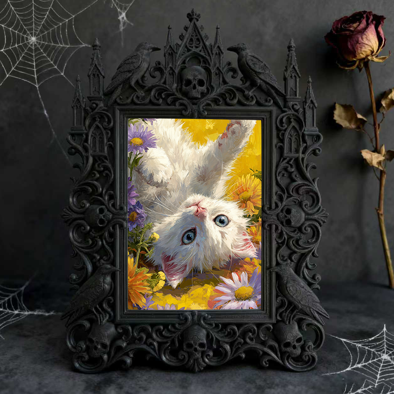Rare Gothic Dark-style Photo Frame | Werewolf Themed Outdoor Camping Gear Shop Decor, Photo Ornament, Wall-mountable & Tabletop, Rustic Fram