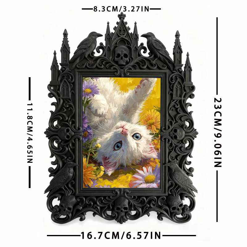 Rare Gothic Dark-style Photo Frame | Werewolf Themed Outdoor Camping Gear Shop Decor, Photo Ornament, Wall-mountable & Tabletop, Rustic Fram