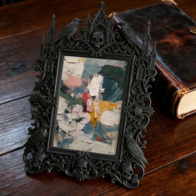 Bold Gothic Dark-style Photo Frame | Dark Calligraphy Ink Stone Shop Decor, Photo Ornament, Wall/Table Dual-use, Stain-resistant Frame