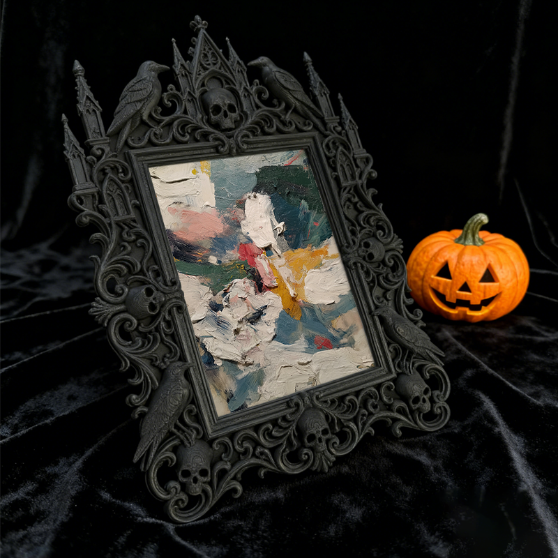 Bold Gothic Dark-style Photo Frame | Dark Calligraphy Ink Stone Shop Decor, Photo Ornament, Wall/Table Dual-use, Stain-resistant Frame