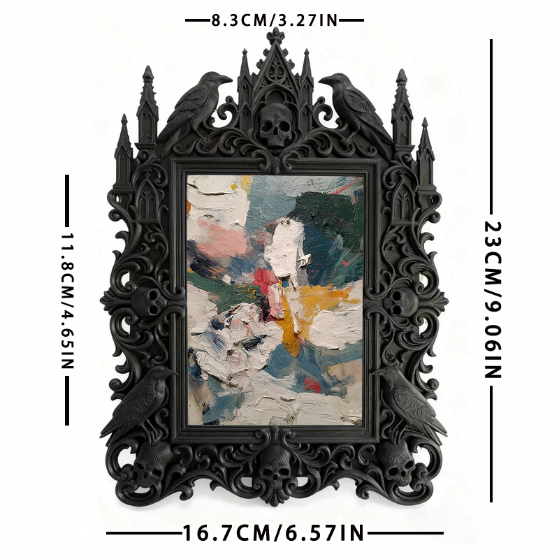 Bold Gothic Dark-style Photo Frame | Dark Calligraphy Ink Stone Shop Decor, Photo Ornament, Wall/Table Dual-use, Stain-resistant Frame
